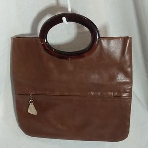 Vintage brown bag with plastic handles